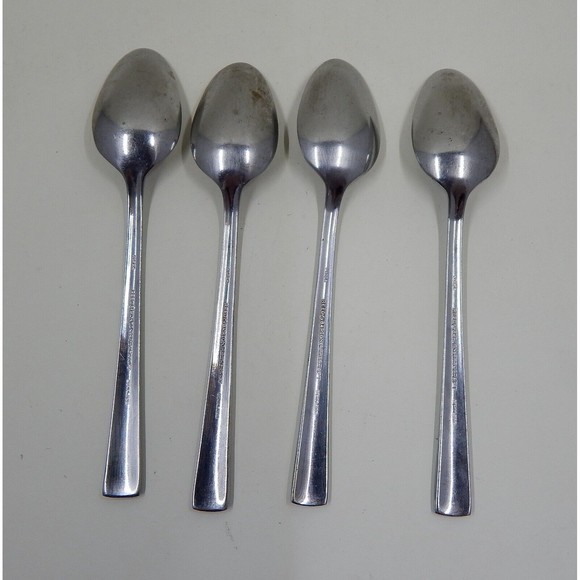 Reed And Barton Rebacraft Teaspoons Crest Pattern Stainless Korea Set of 4 - Picture 4 of 10